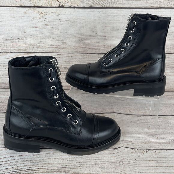 AllSaints Shoes - AllSaints Ariel Womens Sz 35 (5-5.5) Leather Boots Black Combat Moto